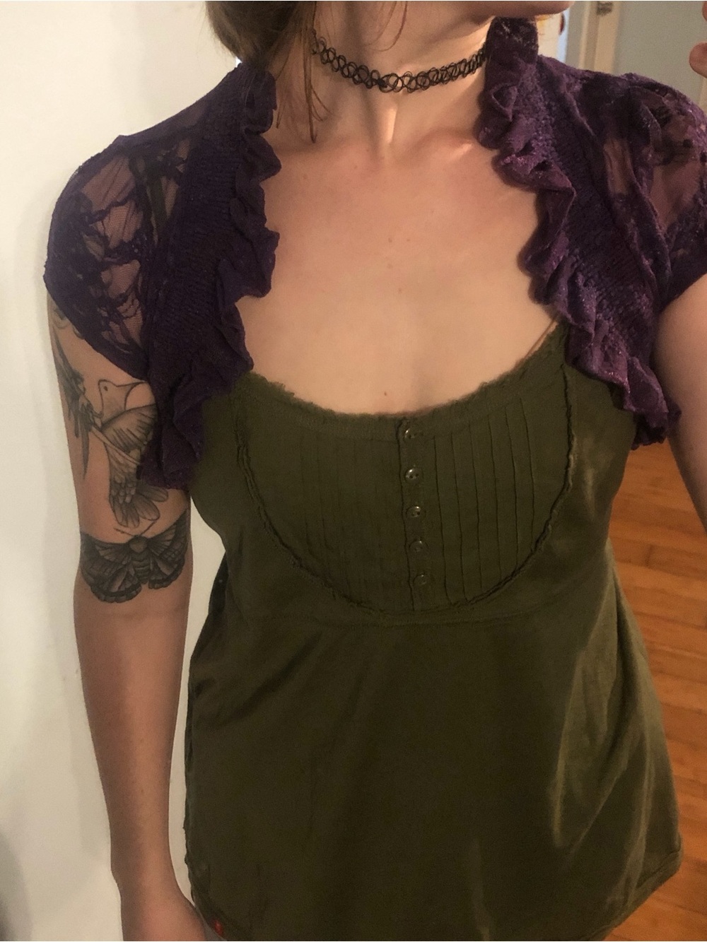 Price FIRM Zenana Outfitters Purple Lace Bolero Shrug